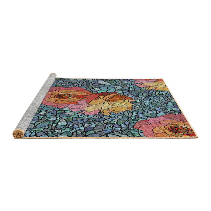 Serging Thickness of Machine Washable Transitional Bakers Brown Rug, wshpat2630