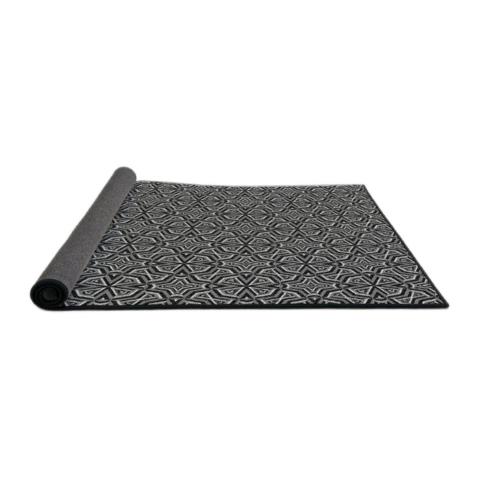 Thickness of Patterned Dark Gray Novelty Rug, pat2634