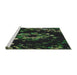 Serging Thickness of Machine Washable Transitional Forest Green Rug, wshpat264