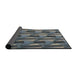 Thickness of Patterned Gunmetal Gray Novelty Rug, pat2645