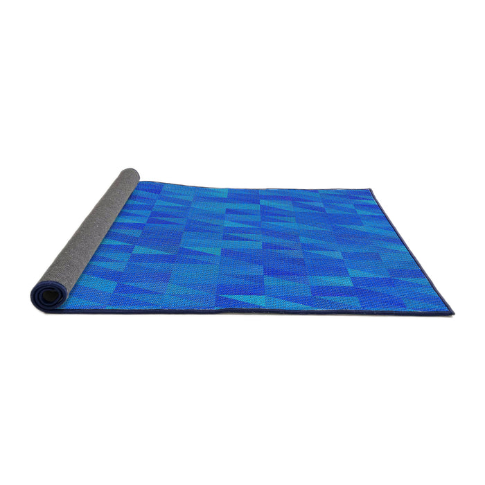Thickness of Patterned Deep Sky Blue Novelty Rug, pat2648