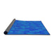 Thickness of Patterned Deep Sky Blue Novelty Rug, pat2648