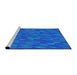 Serging Thickness of Machine Washable Transitional DeepSky Blue Rug, wshpat2648