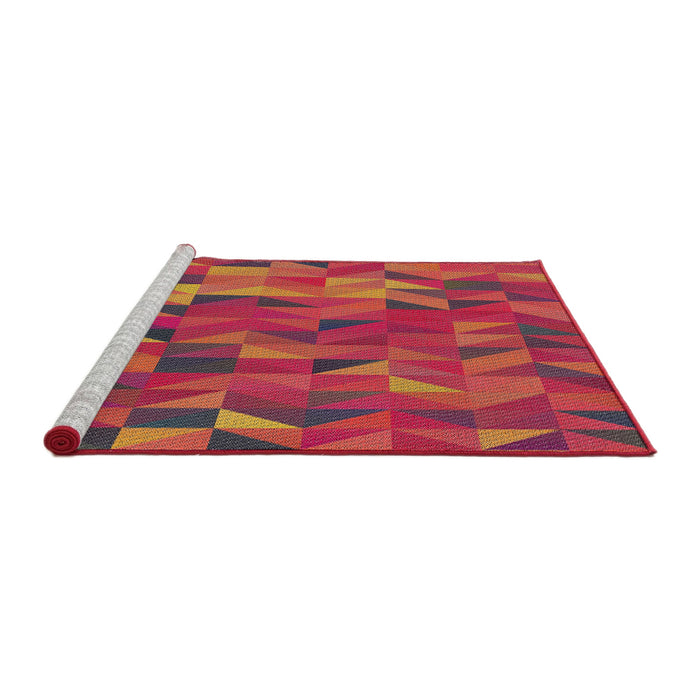 Serging Thickness of Machine Washable Transitional Red Rug, wshpat2649