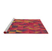 Serging Thickness of Machine Washable Transitional Red Rug, wshpat2649