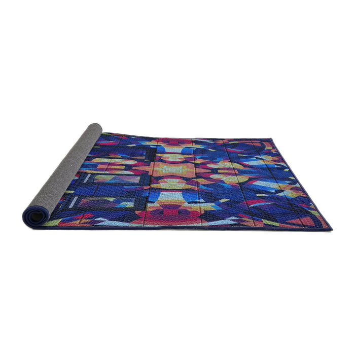 Thickness of Patterned Purple Novelty Rug, pat265