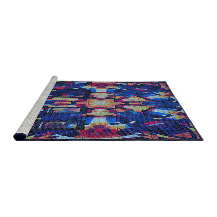 Serging Thickness of Machine Washable Transitional Purple Rug, wshpat265