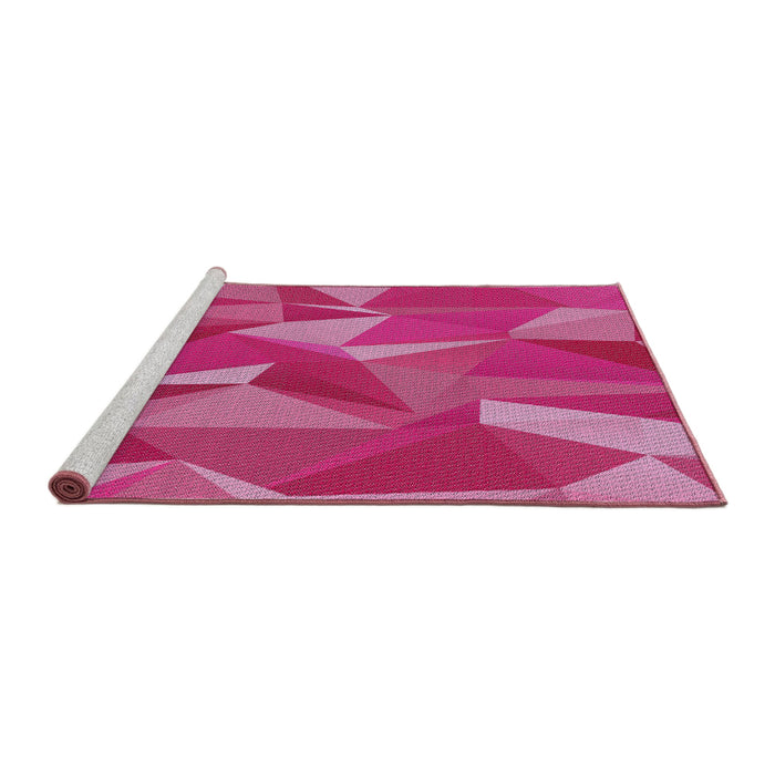 Serging Thickness of Machine Washable Transitional Dark Hot Pink Rug, wshpat2650