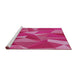 Serging Thickness of Machine Washable Transitional Dark Hot Pink Rug, wshpat2650