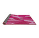 Thickness of Patterned Dark Hot Pink Modern Rug, pat2650