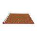 Serging Thickness of Machine Washable Transitional Red Rug, wshpat2658