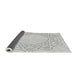 Thickness of Patterned Gunmetal Gray Novelty Rug, pat2663