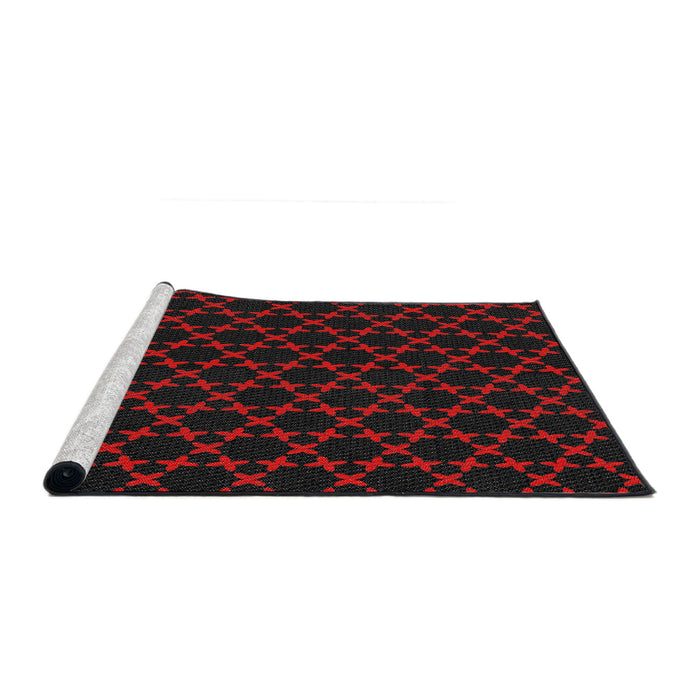 Serging Thickness of Machine Washable Transitional Red Rug, wshpat2667
