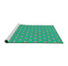 Serging Thickness of Machine Washable Transitional MediumSpring Green Rug, wshpat2669