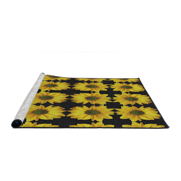 Serging Thickness of Machine Washable Transitional Milk Chocolate Brown Rug, wshpat267