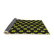 Thickness of Patterned Black Novelty Rug, pat2671