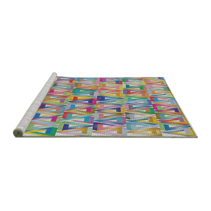 Serging Thickness of Machine Washable Transitional Mauve Taupe Purple Rug, wshpat2676