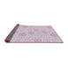 Thickness of Patterned Off-White Novelty Rug, pat2677