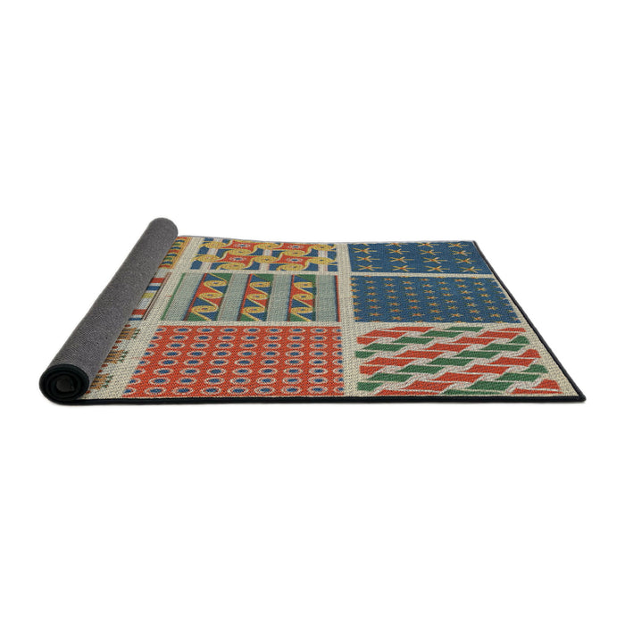 Thickness of Patterned Tan Brown Novelty Rug, pat2678