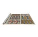 Serging Thickness of Machine Washable Transitional Brown Rug, wshpat2682