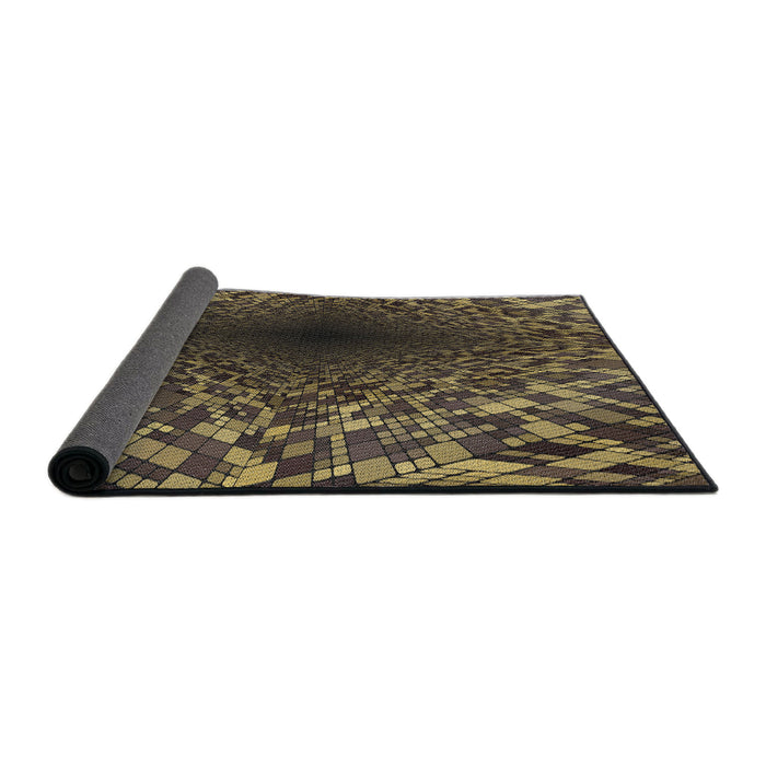 Thickness of Patterned Copper Green Novelty Rug, pat2686
