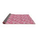 Thickness of Patterned Pink Novelty Rug, pat2689