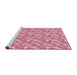 Serging Thickness of Machine Washable Transitional Pink Rug, wshpat2689