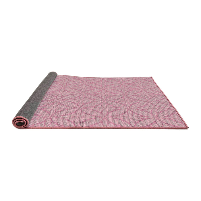 Thickness of Patterned Purple Pink Novelty Rug, pat2691