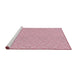 Serging Thickness of Machine Washable Transitional Purple Pink Rug, wshpat2691