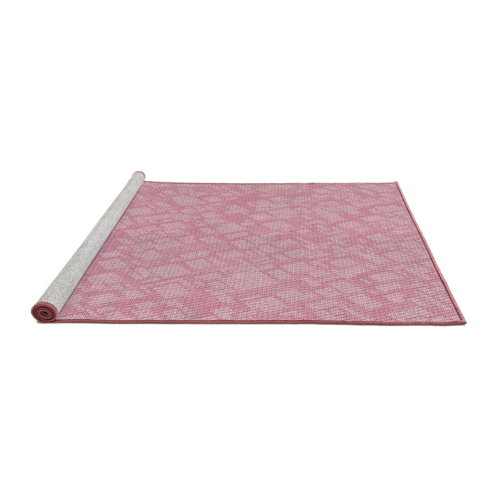 Serging Thickness of Machine Washable Transitional Light Pink Rug, wshpat2694