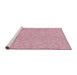 Serging Thickness of Machine Washable Transitional Light Pink Rug, wshpat2694