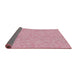 Thickness of Patterned Light Pink Novelty Rug, pat2694