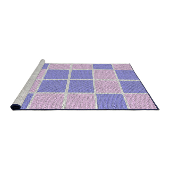 Serging Thickness of Machine Washable Transitional Pale Lilac Purple Rug, wshpat2696