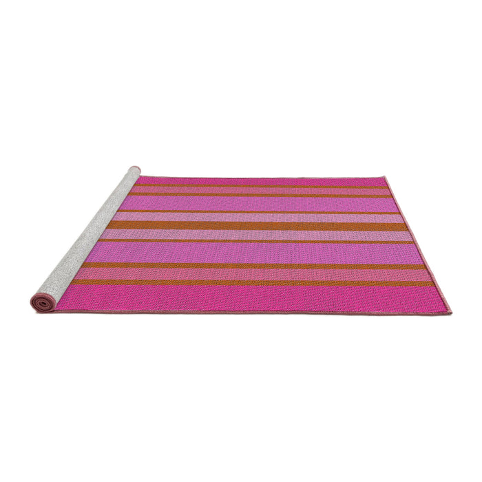 Serging Thickness of Machine Washable Transitional Deep Pink Rug, wshpat2699