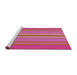 Serging Thickness of Machine Washable Transitional Deep Pink Rug, wshpat2699