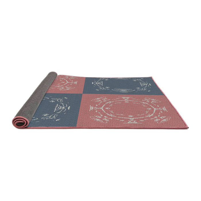Thickness of Patterned Dark Gray Novelty Rug, pat2700