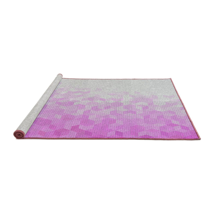 Serging Thickness of Machine Washable Transitional Orchid Purple Rug, wshpat2703