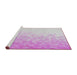 Serging Thickness of Machine Washable Transitional Orchid Purple Rug, wshpat2703