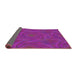 Thickness of Patterned Violet Red Pink Novelty Rug, pat2704