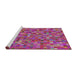 Serging Thickness of Machine Washable Transitional Medium Violet Red Pink Rug, wshpat2705