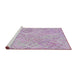 Serging Thickness of Machine Washable Transitional Periwinkle Pink Rug, wshpat2707