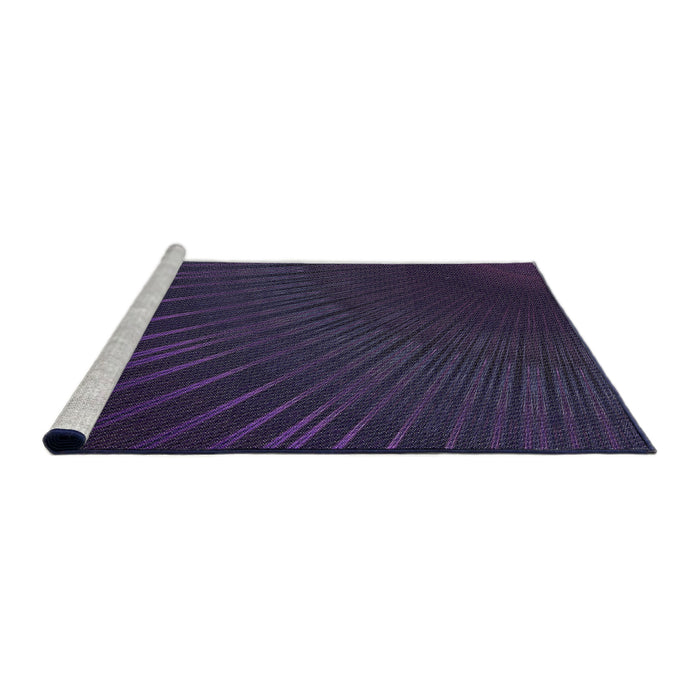 Serging Thickness of Machine Washable Transitional Purple Rug, wshpat2709