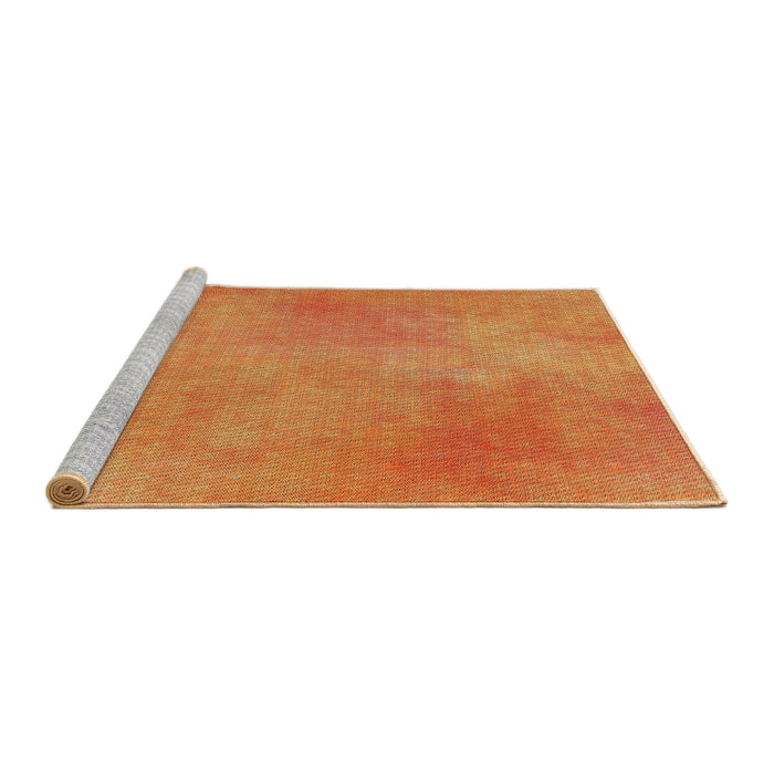Serging Thickness of Machine Washable Transitional Orange Red Rug, wshpat271