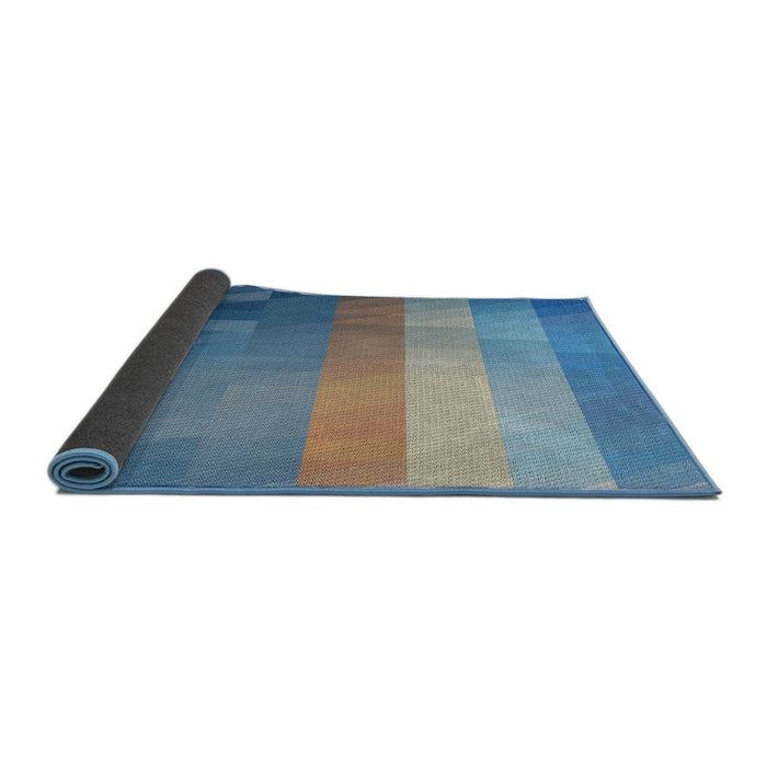 Thickness of Patterned Denim Blue Modern Rug, pat2711