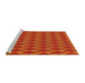 Serging Thickness of Machine Washable Transitional Neon Orange Rug, wshpat2713