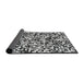 Thickness of Patterned Charcoal Black Novelty Rug, pat2714