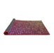 Thickness of Patterned Purple Pink Novelty Rug, pat2715