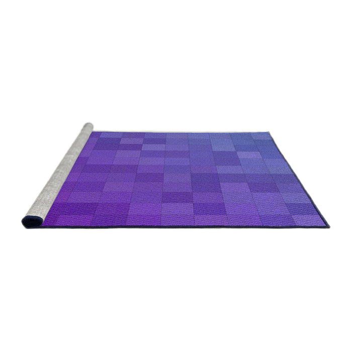 Serging Thickness of Machine Washable Transitional BlueViolet Purple Rug, wshpat2716