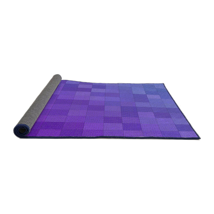 Thickness of Patterned Blue Violet Purple Novelty Rug, pat2716