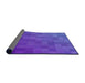 Thickness of Patterned Blue Violet Purple Novelty Rug, pat2716